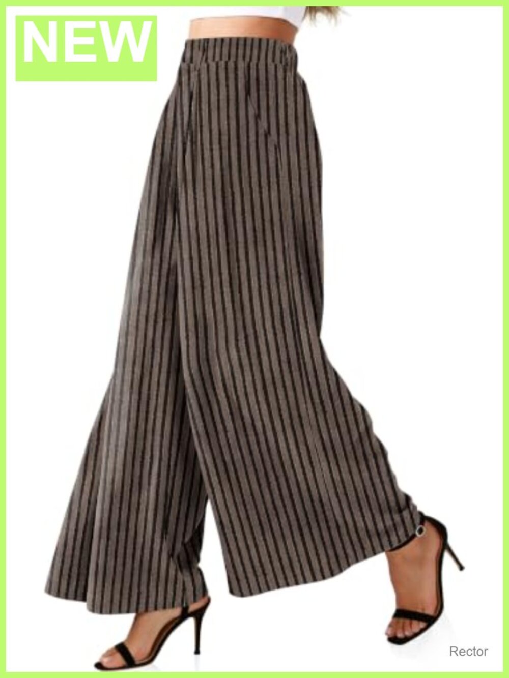 TARSE Womens Linen Palazzo Pants High Waist Pleated Trousers with Pockets